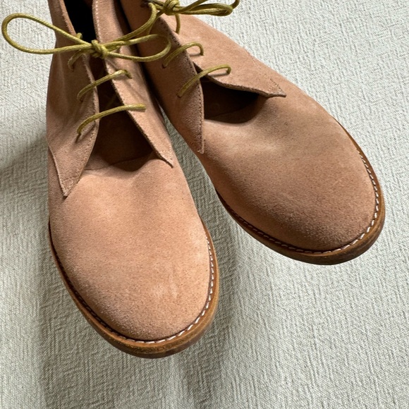 Anthropologie Huma Blanco Manuela Peach Suede Lace-Up Booties 10 - Picture 3 of 9